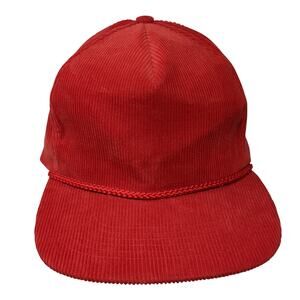 Gold Medal Headwear Slideback 5 Panel Cap Red One Size Adjustable Corduroy Rope